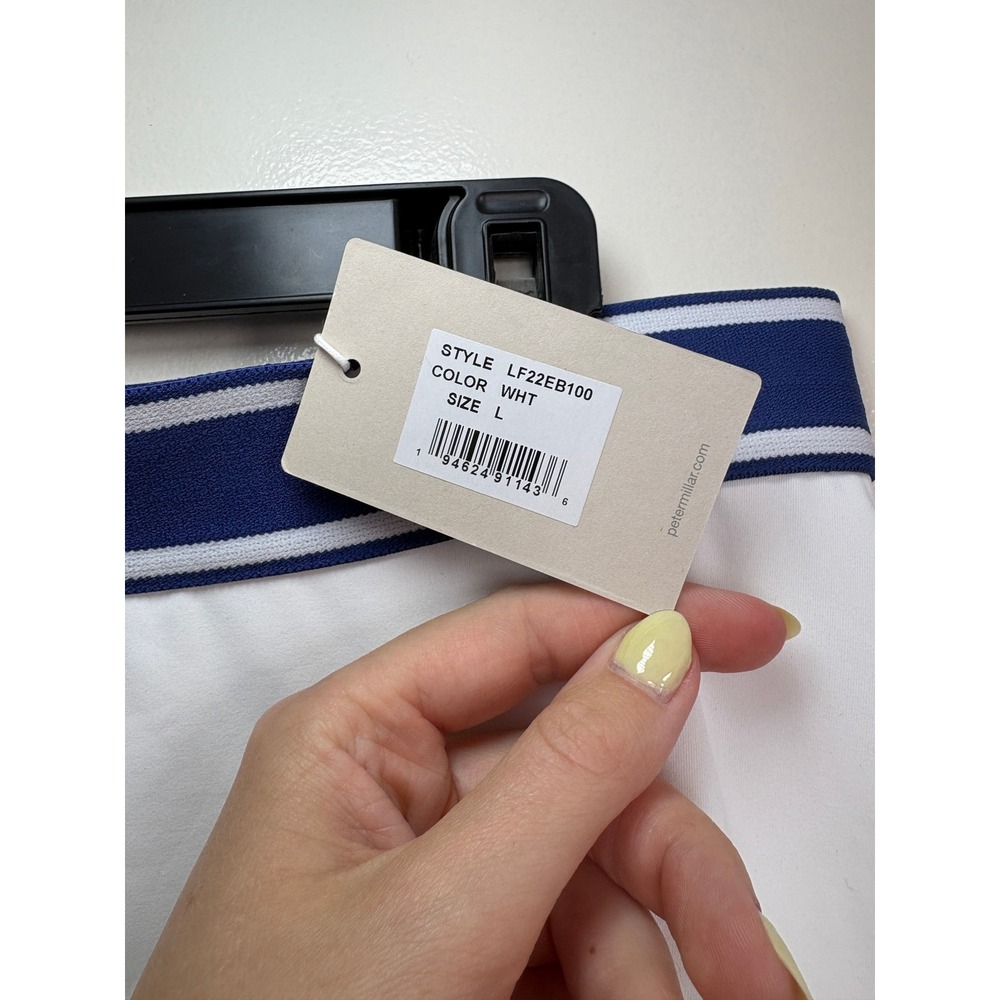 NWT Women's Peter Millar Francoise Court Skort Large White LF22EB100 Striped - Picture 5 of 9